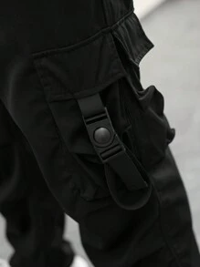 男士轻便实用直筒宽松工装裤，带大口袋，时尚工装，春夏款