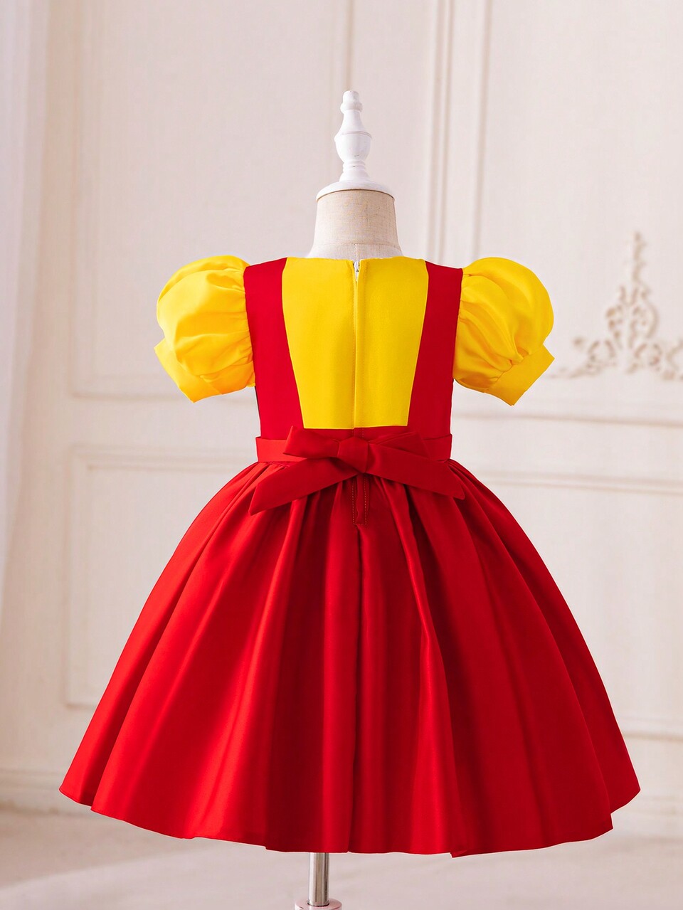 Baby Girls' Formal Dress,Red And Yellow,Summer,Elegant,Birthday,Evening Party,Wedding,One-Month Celebration,Baptism,One-Year-Old Birthday,Gorgeous