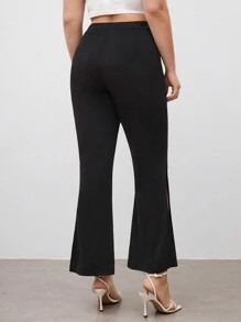 BizChic Quần ống loe khóa kéo phía trước cỡ lớn cho nữ dài 7/8 - màu đen - Xem 2