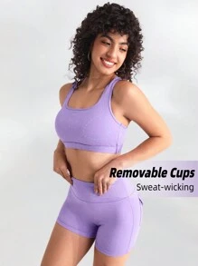 Lifespree 女士運動胸罩 - 淡紫色 - 查看 4