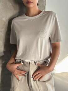DAZY Women's Loose Fit Short Sleeve T-Shirt Summer