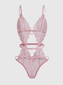 ROMWE Goth Body En Dentelle À Cils Échancré Pour Femmes, Lingerie Sexy
