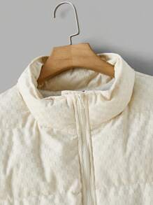 Manfinity VCAY Loose Fit Men's Plus Size Woven Casual Stand Collar Sleeveless Puffer Jacket