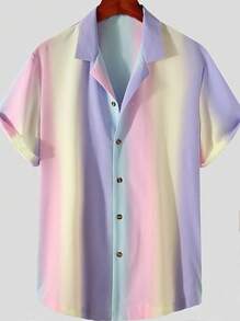 Manfinity Hypemode 男士漸變短袖襯衫 - 彩色 - 查看 3