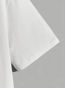 RueChic Men's Handwritten English Heart Symbol Printed T-Shirt - White - View 4