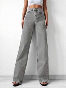 EURMUSE Straight Leg Jeans - Dark Wash - View 6