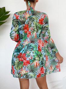 Swim Lushoire Costume Da Bagno Intero Donna Con Stampa Tropicale Di Piante