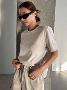 DAZY Women's Loose Fit Short Sleeve T-Shirt Summer