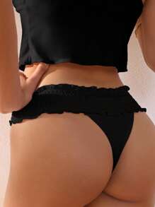 Swim Mod Summer Beach Women's High-Waisted Swim Bottoms Music Festival - Black - View 2