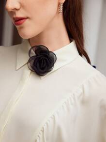 MOTF PREMIUM WOVEN LIGHTWEIGHT FLOWER PATCHED BLOUSE - Apricot - View 2
