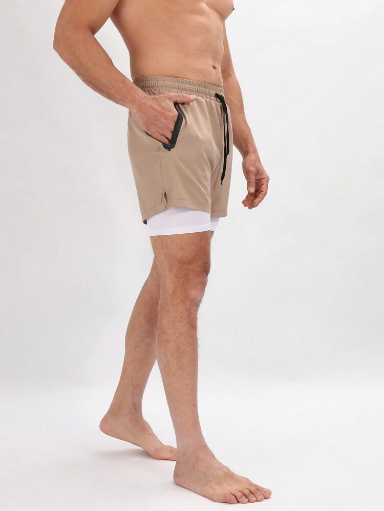 Boyfriend Style Men's Sports Shorts With Built-In Lining And Drawstring Waist Jogger Shorts Sweat Pants Black Shorts