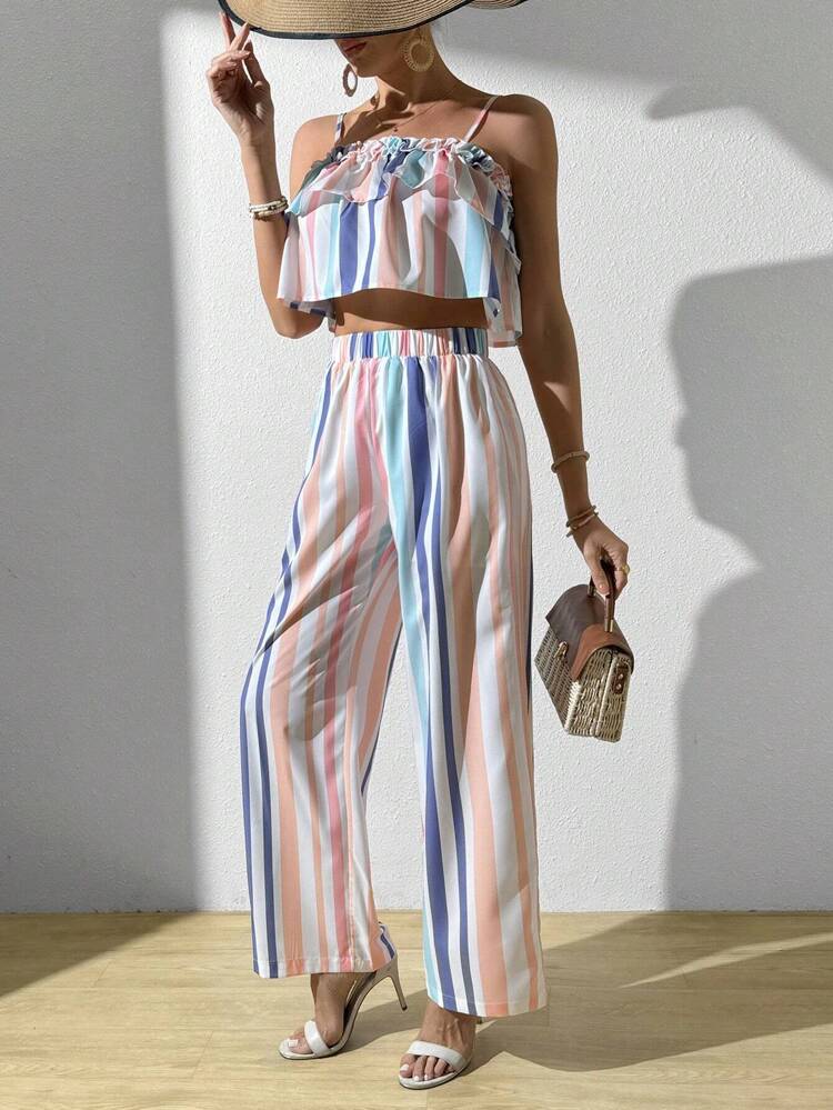 Striped Casual Two-Piece Set