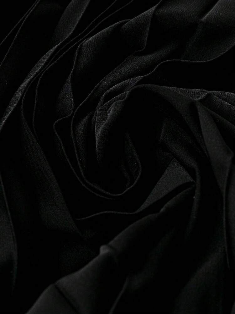 Plus Size Solid Color Pleated Skirt Fall Cloth For Women