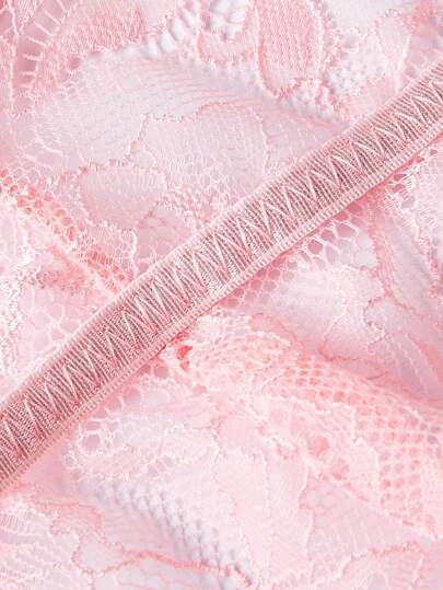 ROMWE Goth Eyelash Kanten Hollow Out Bodysuit Verleidelijke Lingerie view 4