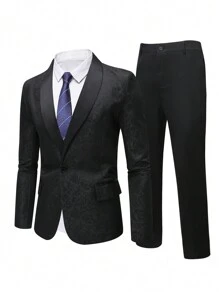 Manfinity AFTRDRK Men's Plus Size Suit Set - Black - View 1