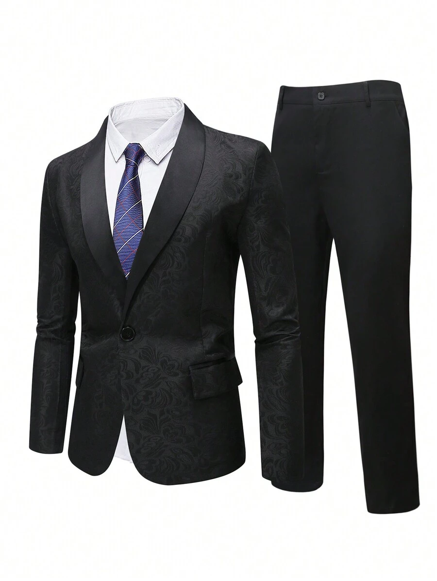 Manfinity AFTRDRK Men's Plus Size Suit Set - Black - View 1