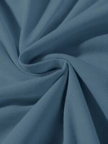 Manfinity Homme T-shirt De Talla Grande Para Hombre Con Cuello De Pie, Con Impresión De Letras En Los Hombros Y Mangas Cortas Caídas