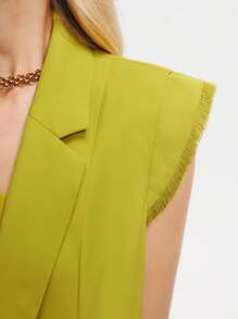 BizChic Women's Elegant Sleeveless Work Suit Jacket For Commuting - Mustard Yellow - View 12