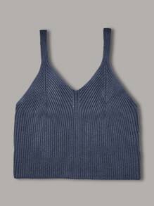 Flirla Kích thước lớn Màu thuần Đan Áo ba lỗ - Nhiều màu - Xem 4