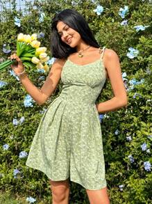 Soleia Floral Print Spaghetti Strap Romper