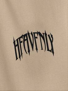Manfinity VCAY T-shirt estiva casual con stampa a lettere di gesti
