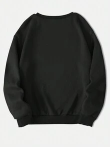 INAWLY 大尺碼女士眼睛印花圓領運動衫 - 黑色 - 查看 2