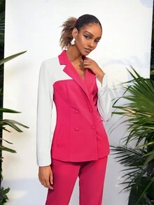 YndraR Women Blazer Color Block - Multicolor - View 4