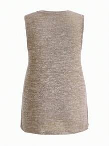 SHEIN Maternity Split Hem V-Neck Tank Top - Multicolor - View 9