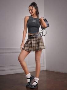 Forever 21 Của phụ nữ Không tay Áo ba lỗ Với In thư - màu đen - Xem 4