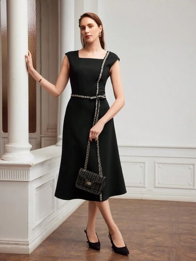 TWEED SLEEVELESS DRESS｜Motf