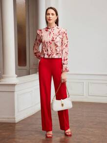 MOTF PREMIUM Dệt Đã thu thập In hoa Áo sơ mi - Nhiều màu - Xem 5