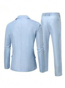 Manfinity AFTRDRK Men's Plus Size Blazer With Notched Lapel Collar And Trousers Set