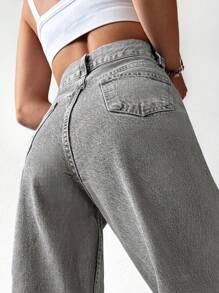 EURMUSE Straight Leg Jeans - Dark Wash - View 5