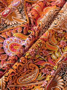 SHEIN LUNE Plus-Size Paisley Printed Skirt Maxi Women Outfit