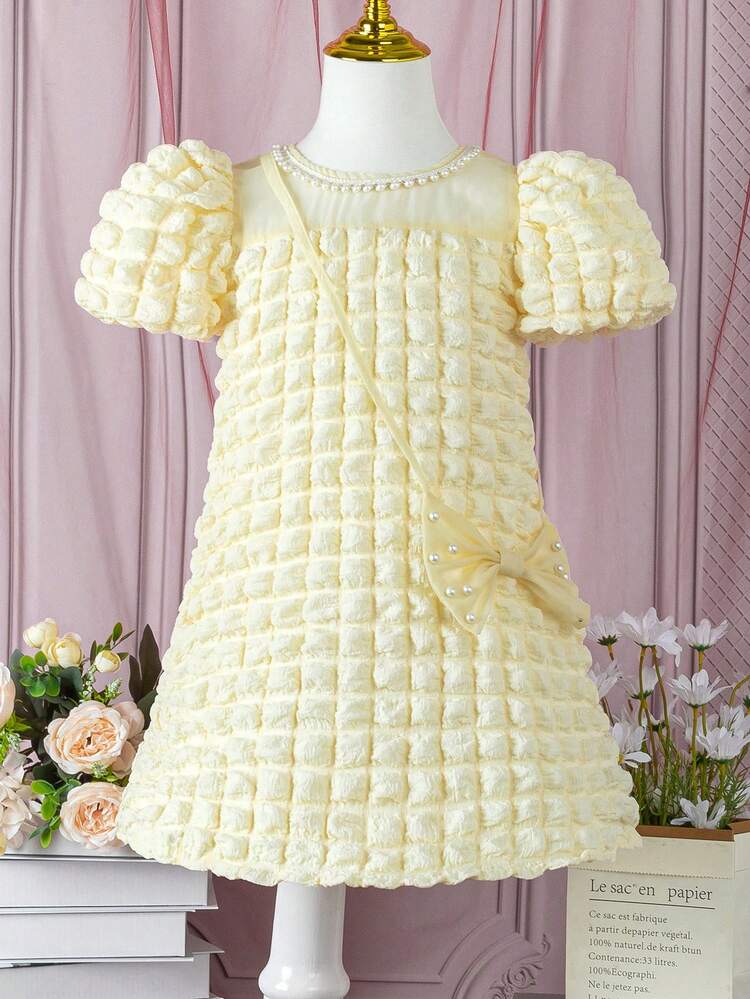 Girls' Cute, Casual, Comfortable And Simple Style Sundress With Gift Bag For Vacation