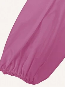 SHEIN Unity Vestido De Manga De Linterna De Color Sólido - Rosa Fucsia - Ver 4