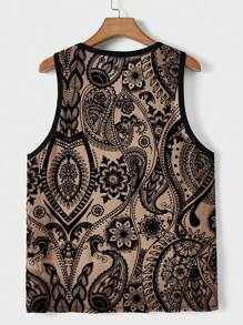 Manfinity VCAY Men's Paisley Printed Round Neck Tank Top