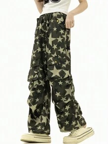 Camouflage Cargo Pants For Teenage Girls - Army Green - View 1