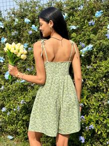 Soleia Floral Print Spaghetti Strap Romper