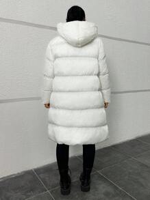 RueChic Plus Size Women'S Hooded Warm Coat - White - View 2