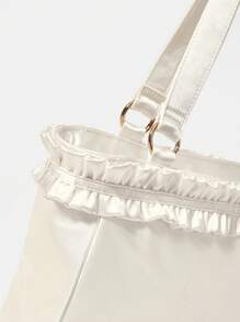 SHEIN MOD Của phụ nữ Đúng mốt Toàn trận Túi tote - Màu be - Xem 4