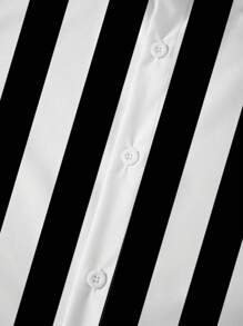 Manfinity Dauomo 男士條紋短袖襯衫