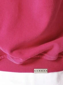 SUMWON Sudadera oversize con estampado gráfico frontal - Rosa Fucsia - Ver 7