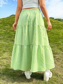 SHEIN MOD Falda De Cuadros De Talla Grande