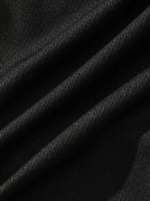 ROMWE MEN Anime Men's 2 In 1 Breathable With Slogan Print Basketball Mesh Shorts, Suitable For Daily Wear In Spring And Summer, School - Black and White - View 4