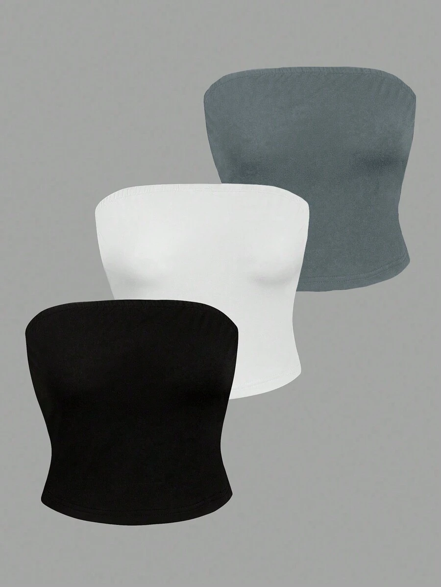 Olithes Women's Slim Fit Cropped Bandeau Top - Multicolor - View 1