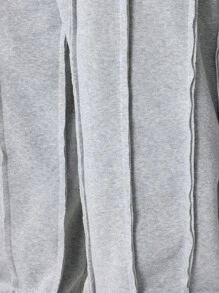 SUMWON Unbreakable Signature Athletic Sweatpants With Exposed Seam Detail Streetwear Relaxed Fit Casual Sports Comfort Winter Fall Athleisure Wear Training Pants - Light Grey - View 7