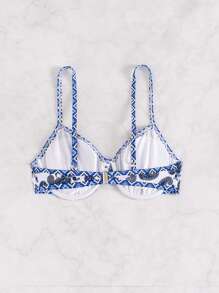 Swim Vcay 女士佩斯利印花带钢圈泳衣上衣 - 彩色 - 查看 8