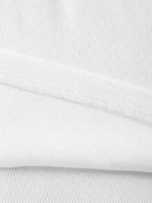 Sweetra Vestido camisero de mujer de unicolor y minifalda, conjunto informal para mujer - Blanco - Ver 4