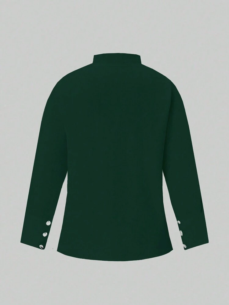 Plus Size Women's Solid Color Long Sleeve Shirt Fall Cloth For Women